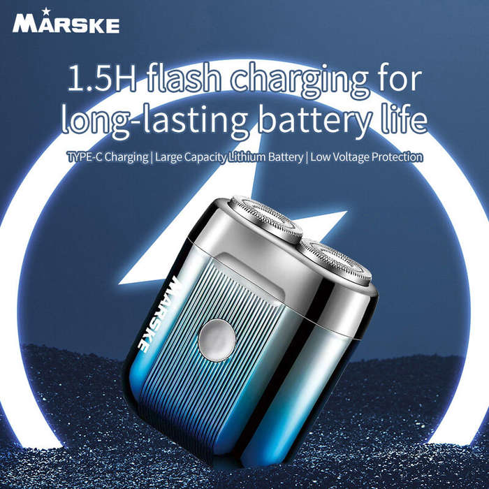 #01 - MARSKE Mini Electric Shaver Portable Men's Shaver IPX6 Washable Type-C Rechargeable Wet & Dry
