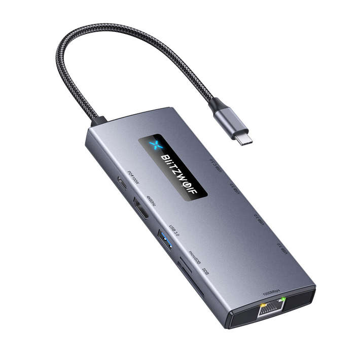 10 in 1 - BlitzWolf BW-NEW TH8 10-in-1 Type-C HUB with Type-C PD 100W Power Delivery USB3.0 Type-C 3