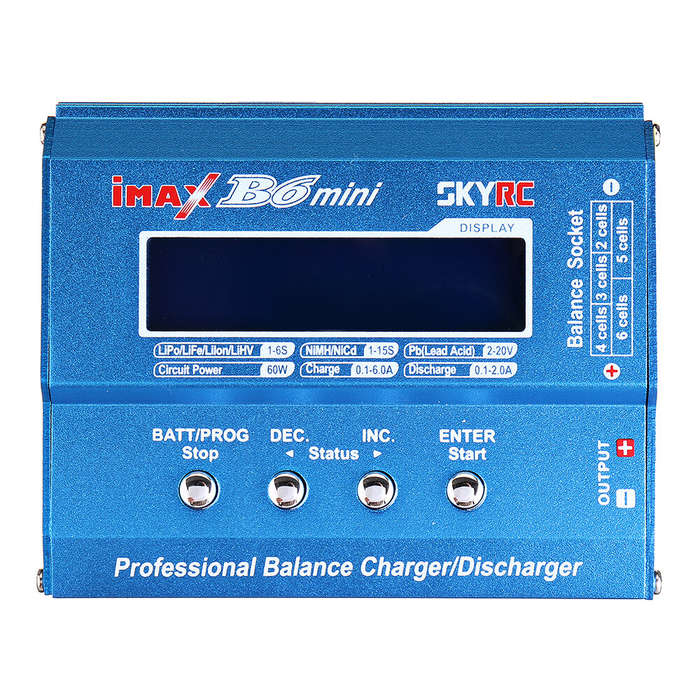 UK Plug - Original SKYRC IMAX B6 Mini 60W 6A Balance Charger Discharger with Power Supply for LiPo L