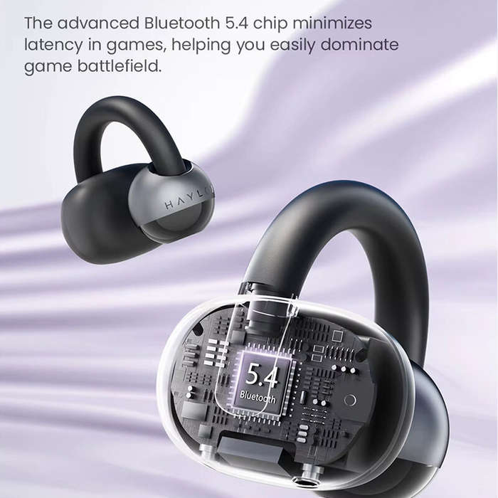 White - HAYLOU Airfree TWS Earclips Earbuds bluetooth 5.4 Earphone 360 Spatial Audio Directional AI