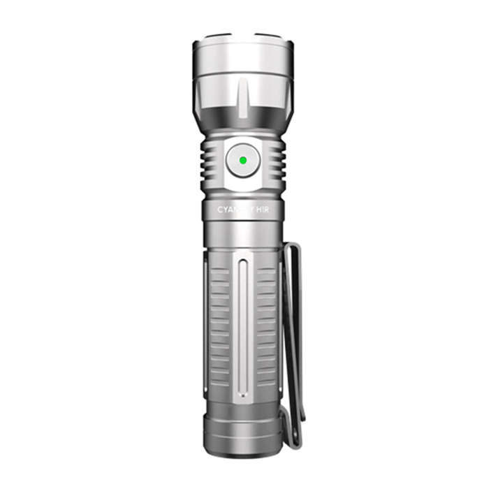 Silver - CYANSKY H1R EDC 14500 Flashlight with 700 Lumens 400M Output, Multifunctional Rechargeable
