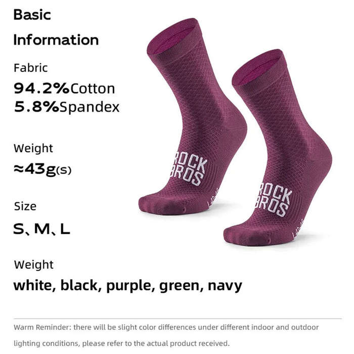 S - ROCKBROS ROAD TO SKY Breathable Sport Professional Cycling Socks High Elastic Comfy Shock Absorb