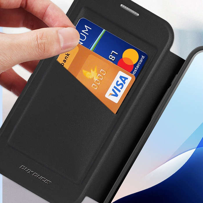 iP16 Pro Black - DUX DUCIS SKIN X PRO Magsafes Flip Leather Phone Case for iPhone 16/16 Pro/16 Plus/