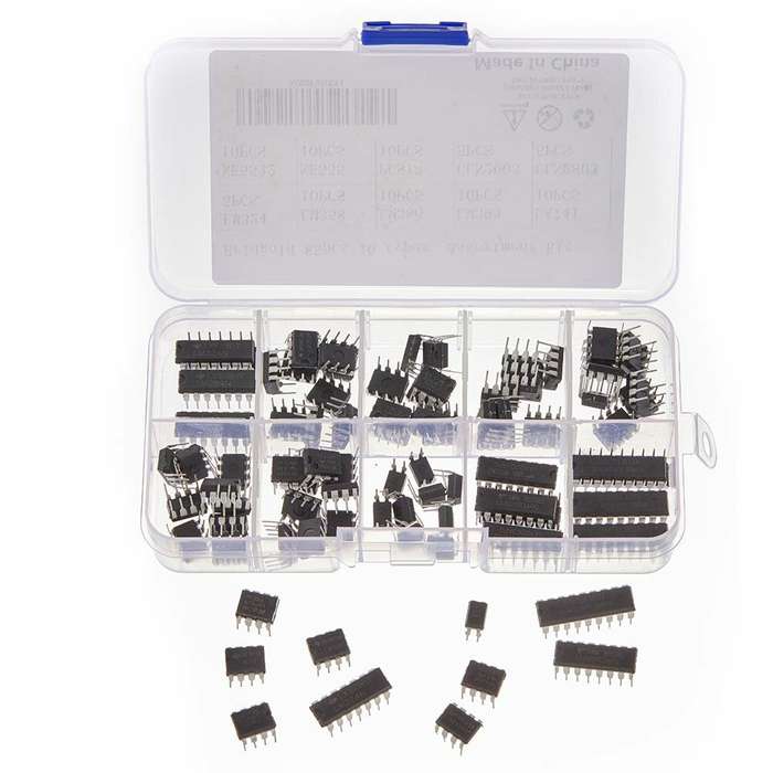 85pcs 10 Types Integrated Circuit Chip IC Chips Assortment Kit OPAMP Single Precision Timer PWM Incl