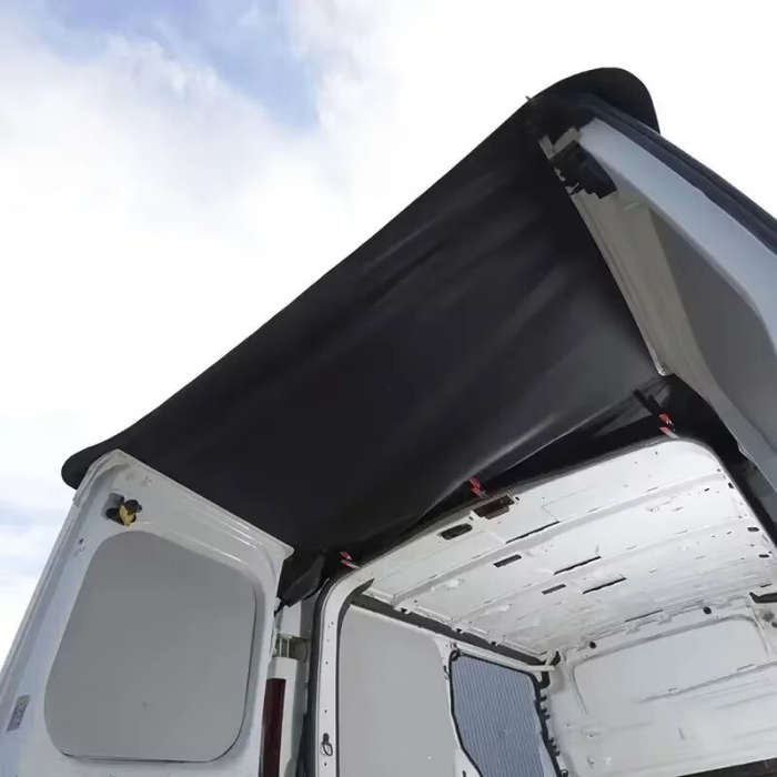 Black - 600D Waterproof RV Rear Barn Door Awning Cover Rear Barn Door Awning Cover Waterproof Sunsha