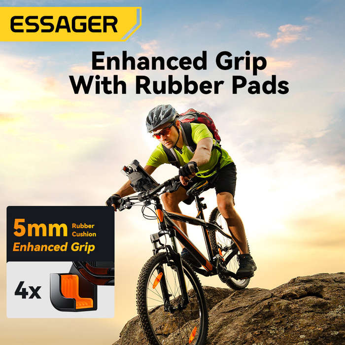 1 - ESSAGER ES-ZJ28 Universal Bike Phone Holder Handlebar/Rearview Mirror Mount Bracket 360 Rotation