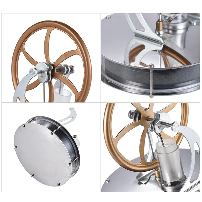 Gold - LL-001 Metal Low Temperature Stirling Engine Model Motor Steam Heat DIY Class Education Deskt