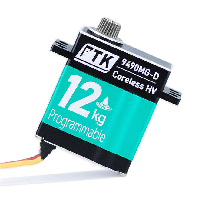 Green - PTK 9490 MG-D 9g 12KG High Torque Stainless Steel Gear Waterproof Coreless Digital RC Servo