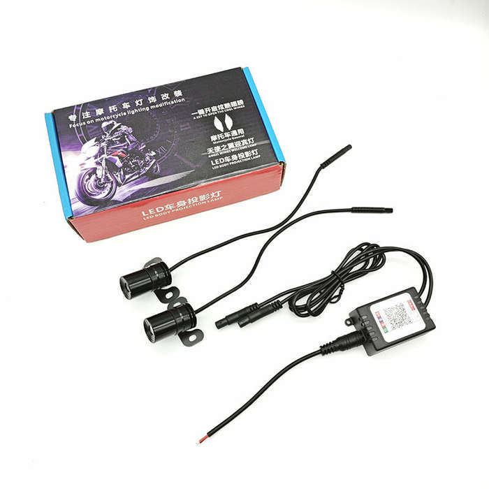 1 - 2PCS Colorful Angel Wings Welcome Lights For Motorcycles, Electric Car Carpet Lights Chassis Lig