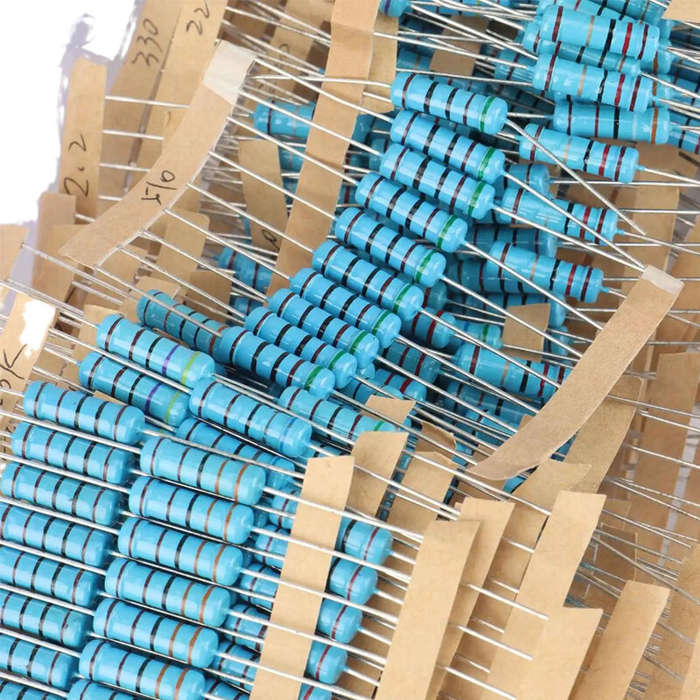 with box - Metal Film Resistor Kit 130 Values 1R to 2.2M Ohm 2W 1% Tolerance 650PCS Electronic Compo