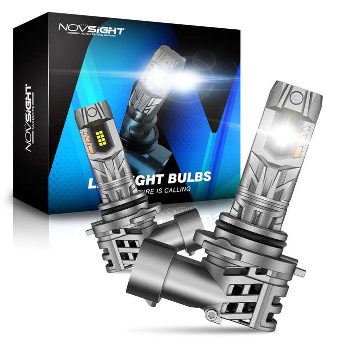 9005 - NOVSIGHT A500-N63 2PCS 6500K Car LED Headlight Bulbs 20000LM/Pair Cool White IP68 Waterproof