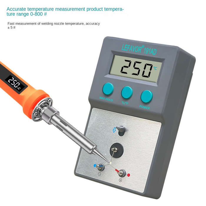 .A - LEFAVOR 191AD Soldering Iron Temperature Tester 0-800C 32-1500F High Accuracy LCD Display Auto