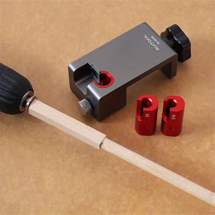 Metric - Dowel Maker Jig Tenon Dowel Plug Cutter With Sharp Alloy Blade Adjustable Drill Guide Posit