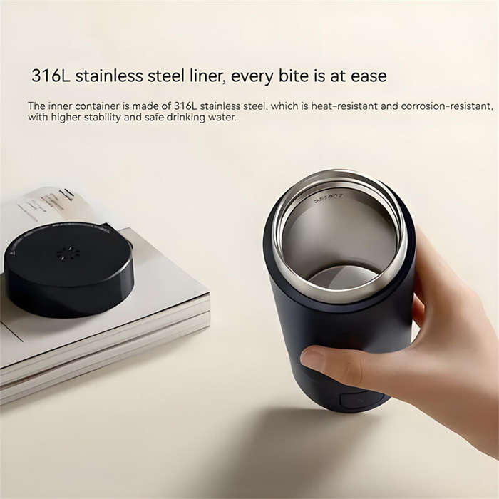 White - XIAOMI Mijia Portable Electric Heating Cup 2 Smart Electric Kettle 316 Stainless Steel Water