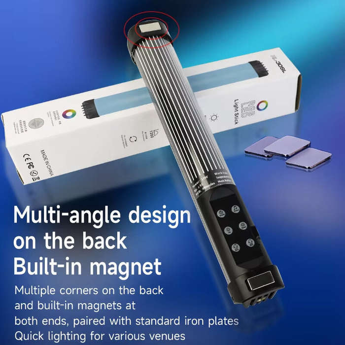 Black - RGB Photographic Light 2700-7500K Magnet Photography Mini Handheld LED Light Stick Tube Stic
