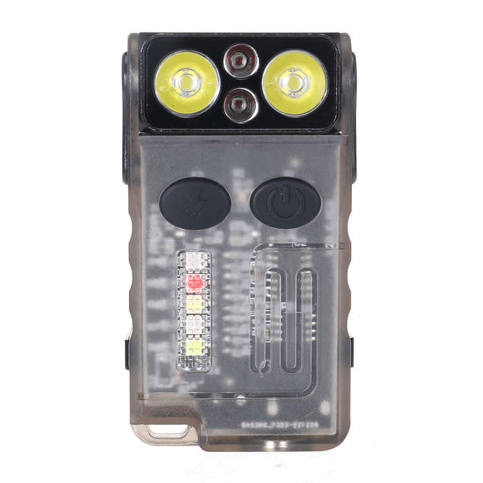 Red+White LED, Fluorescent white - Astrolux E1 1000 Lumens EDC Keychain Flashlight with Sound Alarm