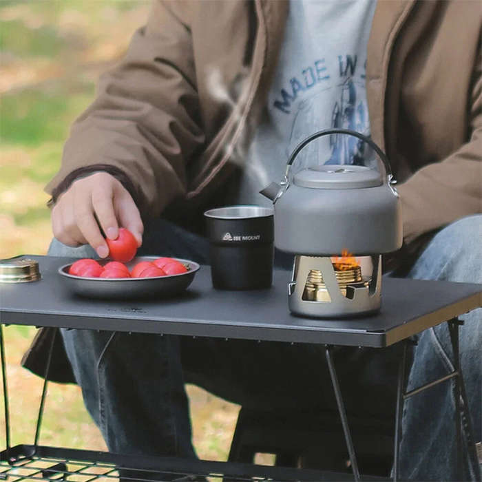 Grey - IPRee Portable Mini Alcohol Stove Burner Adjustable Firepower Gasoline Stove Aluminum Alloy B
