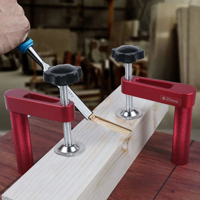 20mm - 2 Packs JIGHOLE 19mm/20mm Bench Dog Hold Down Clamps MFT Table Workbench Hole Clamps for Wood