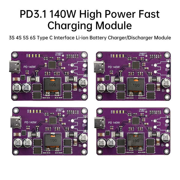 5S - Type-C 3S 4S 5S 6S PD3.1 140W High Power Fast Charger Module Li-ion Battery Charger/Discharger