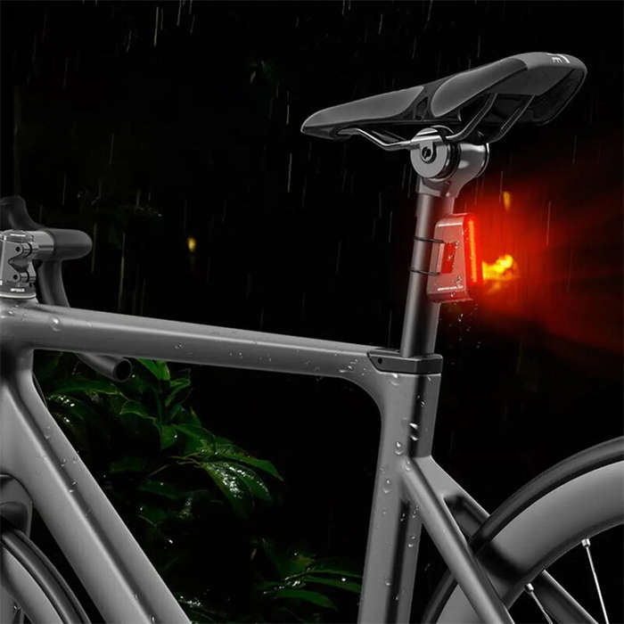 Red - BIKIGHT Smart Bicycles Taillight 5 Modes Brightness 300mAh Battery Type-C Rechargeable Waterpr
