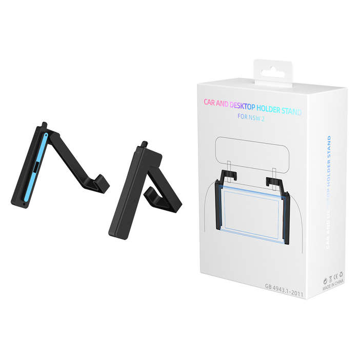 Black - JYS JYS-NS2299 Switch2/Switch 2-in-1 Car Desktop Stand 180 Adjustable Stable Gaming Mount Po