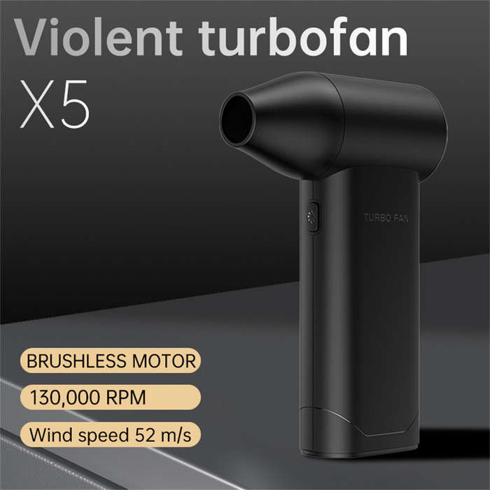 Black - X5 130,000RPM 52M/S Six Core Functions Mini Turbo Fan High Capacity 3000mAh Battery Quick Ch