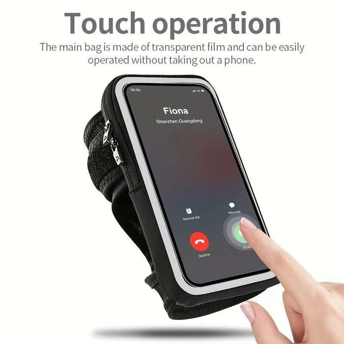 Black - Outdoor Running Touchscreen 7'' Phone Arm Bag Wristpack Sports Waterproof Sweatproof Breatha