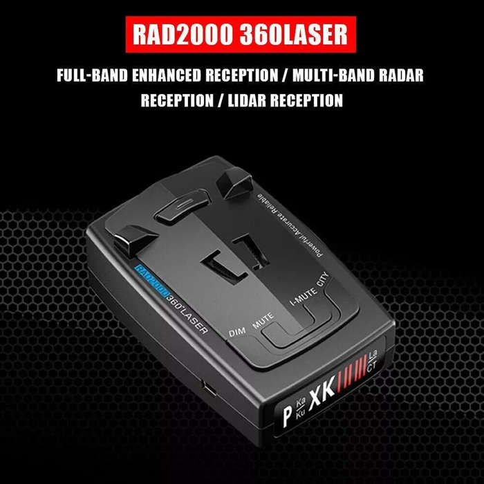 Black - Laser Radar Detector Long Range Detection 360 Degree Laser Police Detector Laser Detection S