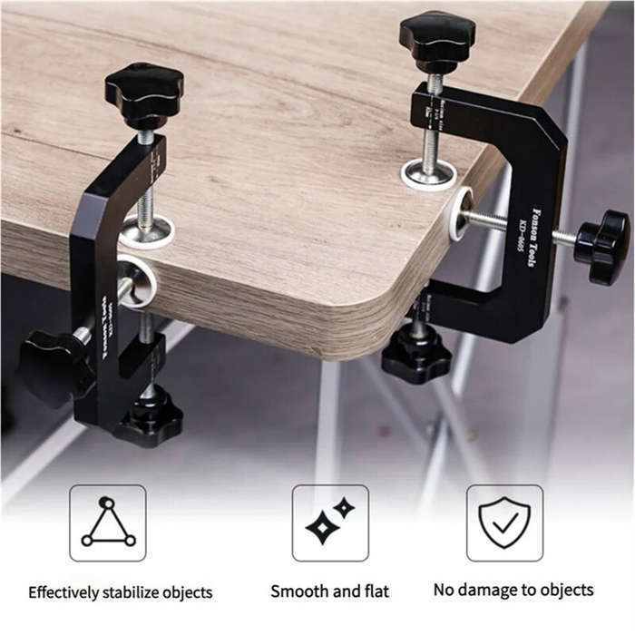 Black - FONSON TOOLS 3-Way Face Clamp Edge Clamp G Clamp Woodworking Clamp for Cabinet Carcass & Edg