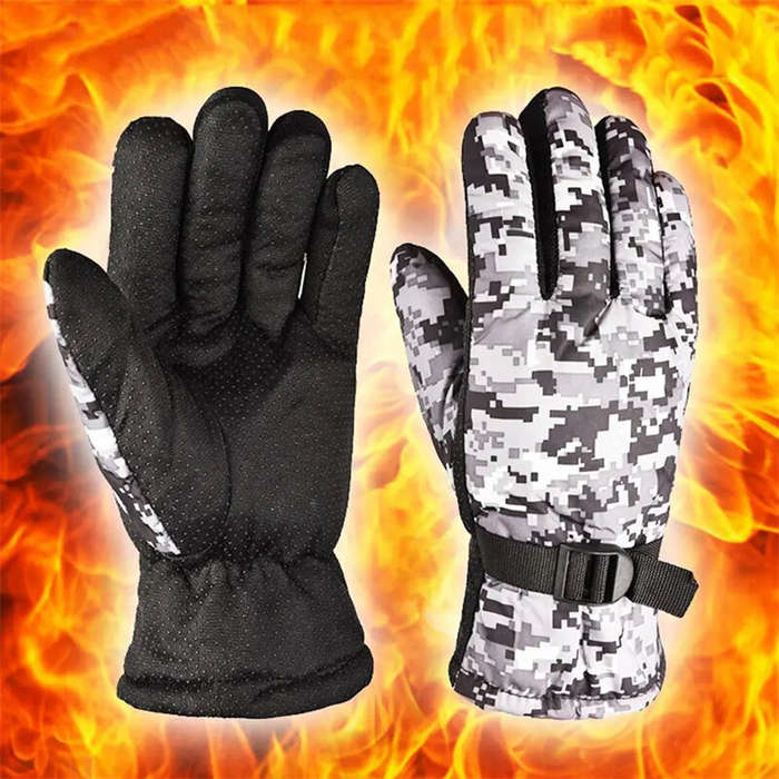 Blue - Waterproof Cotton Gloves for Men and Women Breathable Snow Gloves Motorcycle Gloves Snowboard