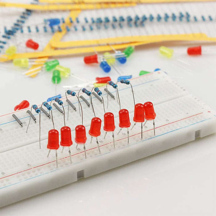 800PCS 300 Values Metal Film Resistor Kit with 5MM LED Light Kit 1% Accuracy 10-1M Electronic Compon