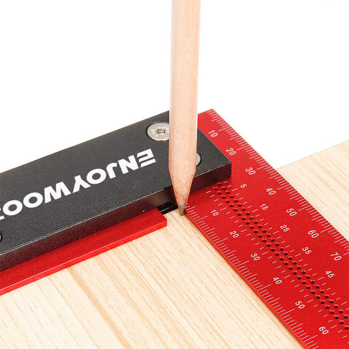Imperial - ENJOYWOOD 100mm/4Inch Aluminum Alloy Woodworking Ruler Precision Square Right Angle Ruler