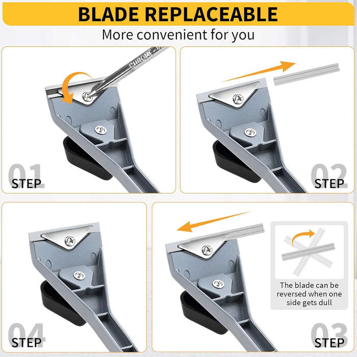 Yellow - Premium Ergonomic Carbide Scraper Tungsten Carbide Scraper 2-1/2In Paint Scraper Tool for P