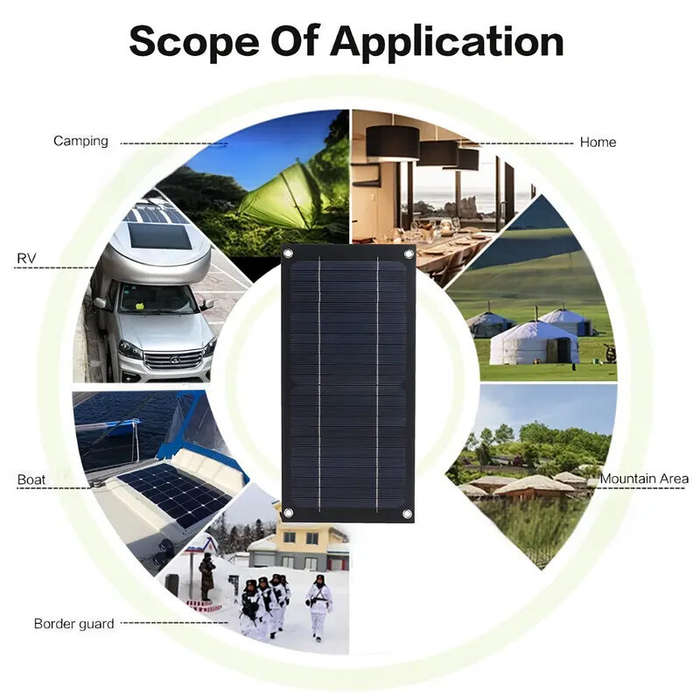 Black - High Efficiency 600W Solar Panel Charger Monocrystalline Silicon Portable Kit 100A Charge Co