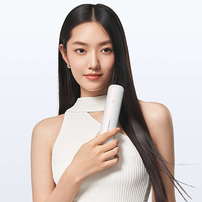 White - XIAOMI Mijia Wireless Straight Hair Comb Negative Ion Adjustable Temperature Lightweight Por