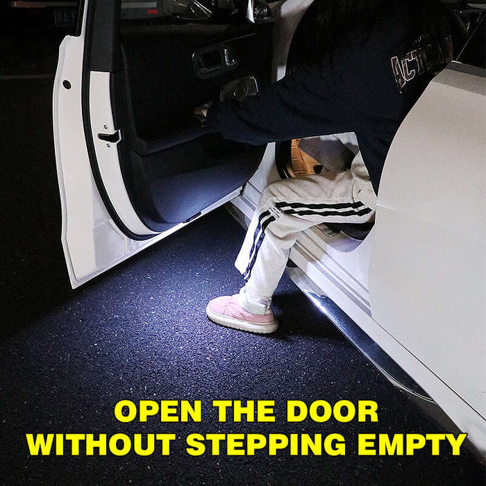 LED Car Door Welcome Light Multicolor Flash Cordlessd Atmosphere Warning Light Anti-collision Rear-e