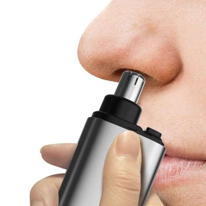 Silver - KONKA KBMQ-2502-L Electric Nose Hair Trimmer Achieve Shaver Facial Nose Hair Scissors Men W