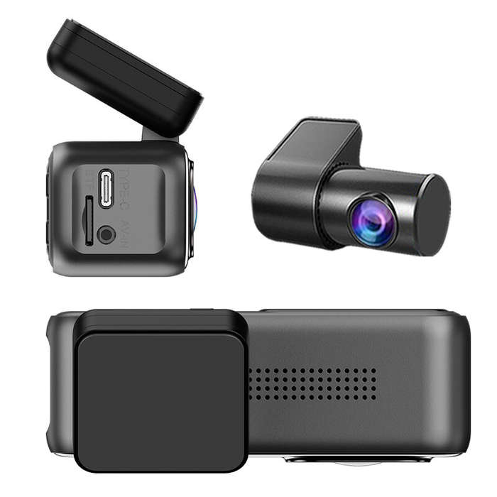 Black - 4K+1080P Dual Recording Dash Cam Invisible High-Definition Driving Recorder Front And Rear D