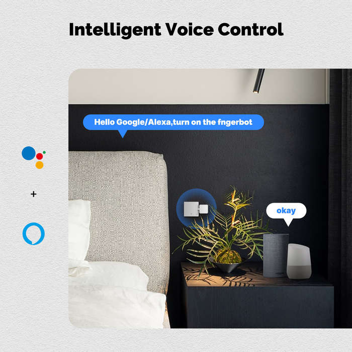White - MOES Tuya Smart Bluetooth Finger Robot Warp Switch Button Key Tuya Smart & Smart Life App wi