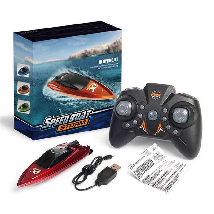Green - Mini Remote Control High Speed RC Boat Led Light Palm Speed Boat Summer Water Toy Pool Toy