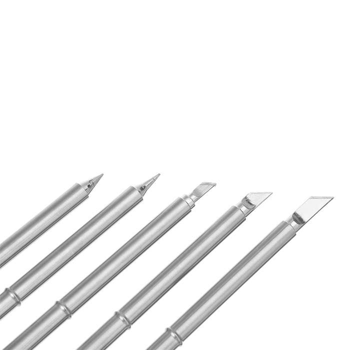 Silver - T65 Soldering Iron Tip Set 5 PCS Lead-Free Metal High Longevity Anti-Blackening Coating Eff