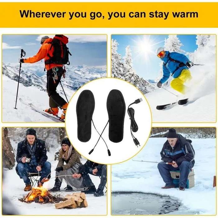 41-42 - TENGOO USB Rechargeable Heated Insoles Waterproof Winter Warm Shoe Insoles for Motorcycle Cy