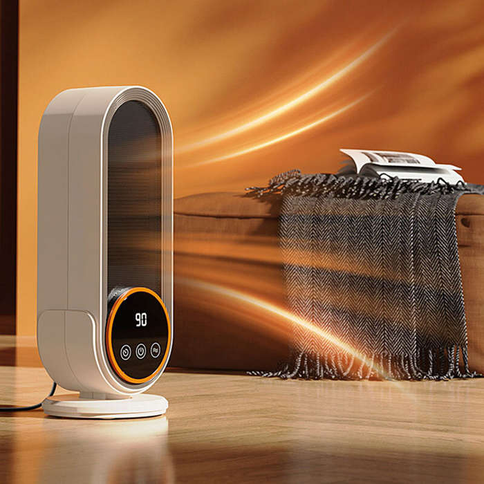 1200W Remote Control Electric Heater Portable with LED Disaplay Desktop Fan Heater Ceramic Heating W