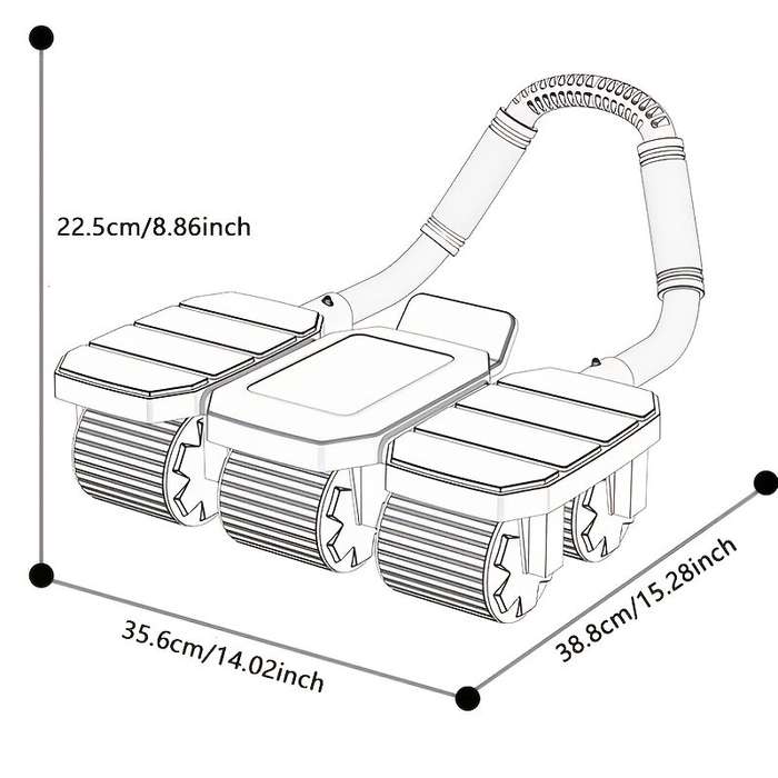 Black+Blue - KALOAD 6 Wheel 8 Elbow Support Abdominal Trainer with Phone Holder Silent Sport Automat