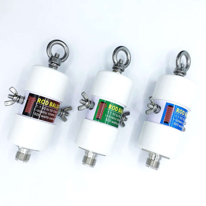 White - HF Balun 160m-6m Bands 1.8-50MHz 500W Waterproof 1:1 Universal Voltage Balun for Shortwave A