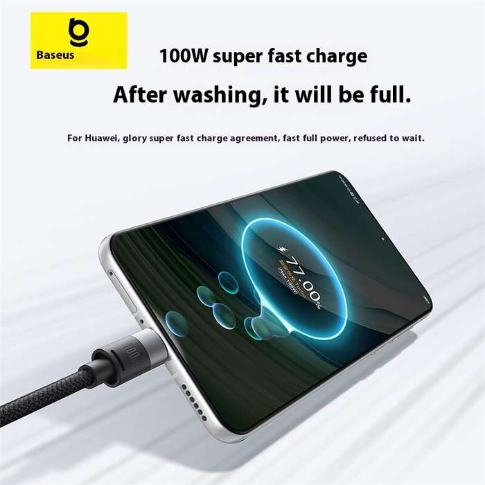 Black - Baseus Star Speed Series 100W USB-A to Type-C/Micro/iP Cable Fast Charging Data Transmission