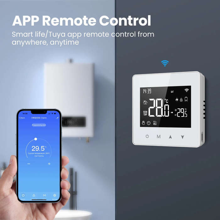 WIFI - Tuya WiFi ZigBe Smart Thermostat Low Power Battery Water Gas Boiler Temperature Controller Wo