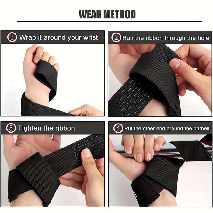 Black - GOUNOD 1pair Sport Fitness Wrist Lifting Straps Wristband Silicone Non-slip Deadlift Grip Be