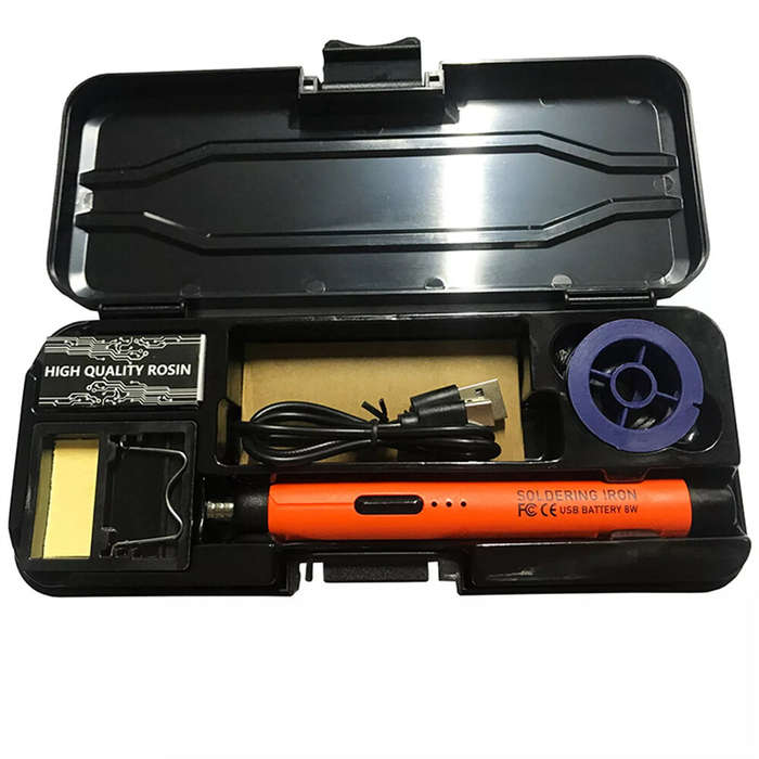 Gray - Wireless USB Soldering Iron 8W Adjustable Temperature 300-450C Type-C Charging High-Capacity
