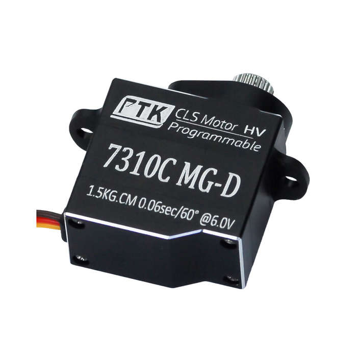 Black - PTK 7310C MG-D 1.5kg Stainless Steel Gear RC Servo for RC Helicopter Aircraft Drones Models